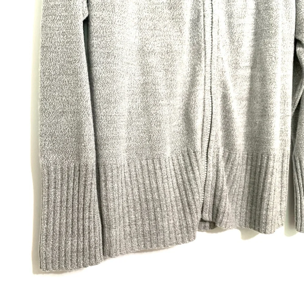 Quacker Factory Zip Up Jacket Sweater Women's Rhinestones Gray Size Large